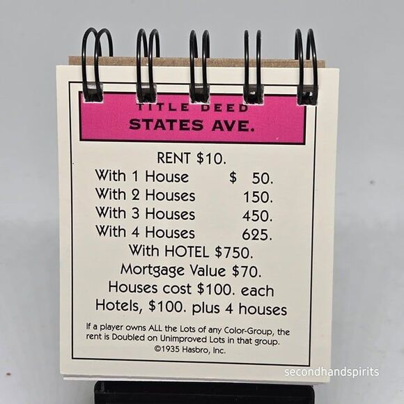 Hand-Assembled Monopoly-Themed Mini Journal - States Ave - Picture 1 of 1